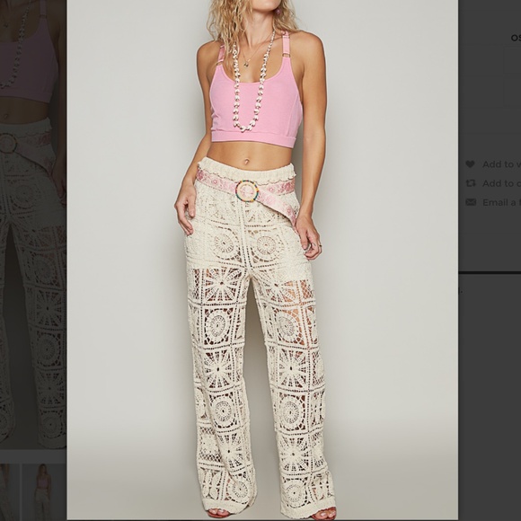 POL “ Dianna 2 “ POL Crochet Straight Leg Pants 59A - Picture 2 of 6